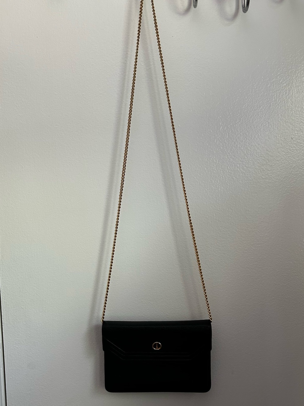 Authentic Vintage Christian Dior Black Leather Chain Clutch Envelope Mini Bag - Picture 10 of 12
